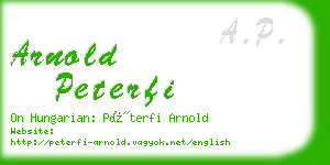 arnold peterfi business card